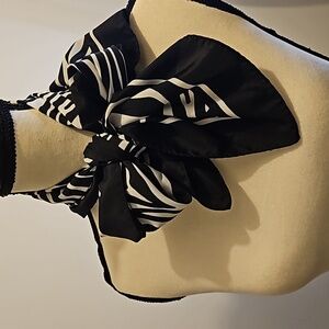 Zebra Print Black & White Scarf